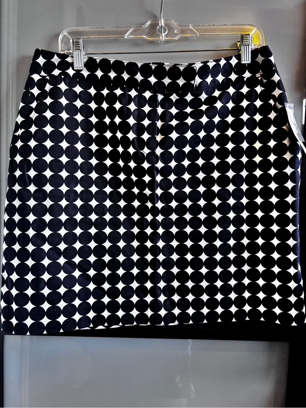 Navy and White Polka Dot A-Line Skirt